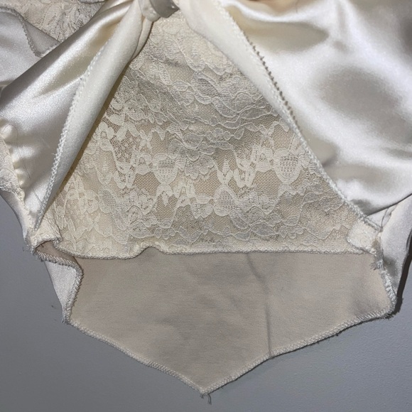 Altar'd state ladies lace satin strapless back tie shirt/top junior whimsy sz XS - Picture 7 of 7